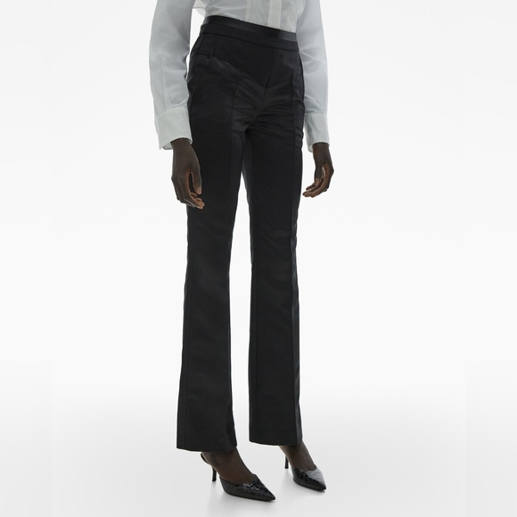 Helmut Lang Tux Satin Pant in Black - Picture 5 of 16